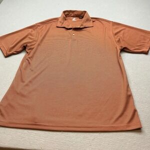 Horn Legend Polo Shirt Bamboo Charcoal Micro Stripe Orange Mens XL Short Sleeve